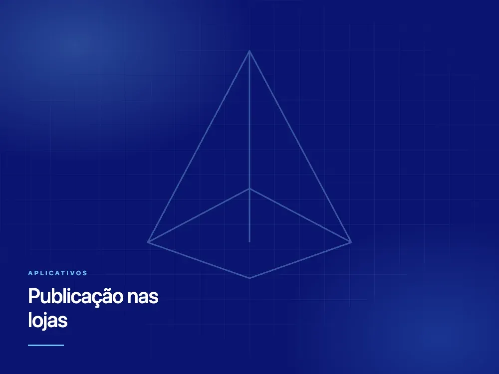 Painel ilustrativo da publicação do aplicativo nas lojas